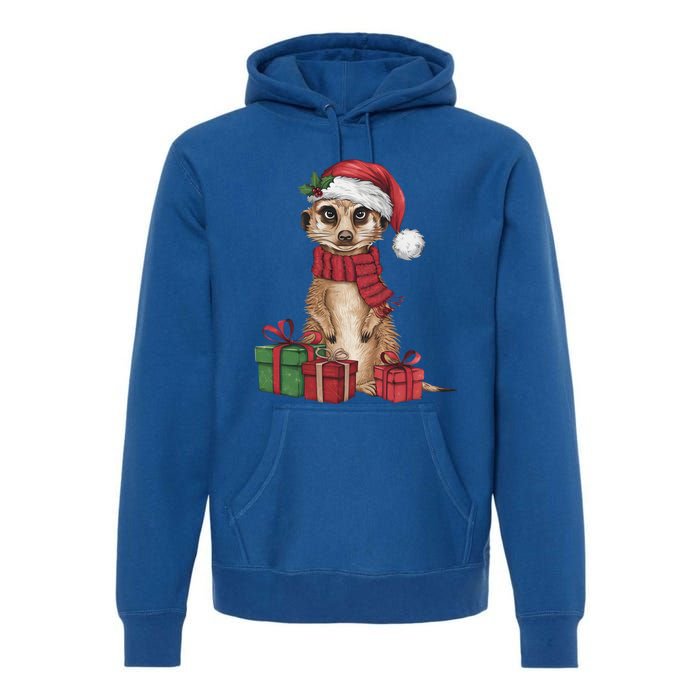 Xmas Holiday Santa Meerkat Christmas Great Gift Premium Hoodie