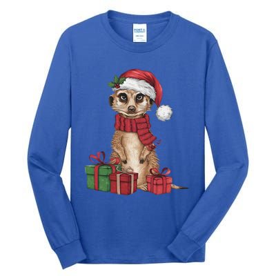 Xmas Holiday Santa Meerkat Christmas Great Gift Tall Long Sleeve T-Shirt