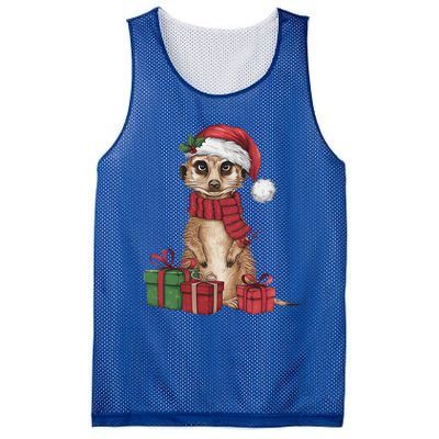 Xmas Holiday Santa Meerkat Christmas Great Gift Mesh Reversible Basketball Jersey Tank