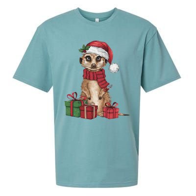 Xmas Holiday Santa Meerkat Christmas Great Gift Sueded Cloud Jersey T-Shirt