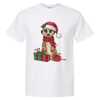 Xmas Holiday Santa Meerkat Christmas Great Gift Garment-Dyed Heavyweight T-Shirt