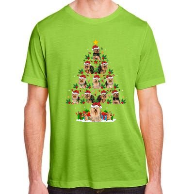 Xmas Holiday Santa Yorkshire Terrier Dog Christmas Tree Gift Adult ChromaSoft Performance T-Shirt