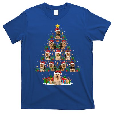 Xmas Holiday Santa Yorkshire Terrier Dog Christmas Tree Gift T-Shirt