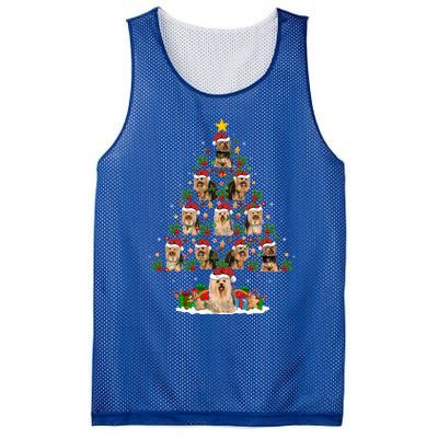 Xmas Holiday Santa Yorkshire Terrier Dog Christmas Tree Gift Mesh Reversible Basketball Jersey Tank