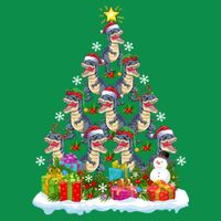 Xmas Holiday Santa TRex Dinosaur Christmas Tree Sweatshirt