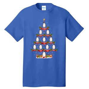 Xmas Holiday Santa Adelie Penguin Christmas Tree Gift Tall T-Shirt