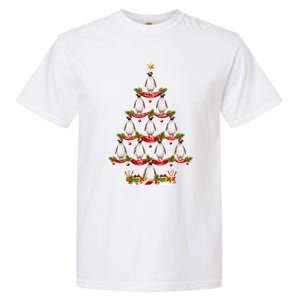 Xmas Holiday Santa Adelie Penguin Christmas Tree Gift Garment-Dyed Heavyweight T-Shirt