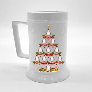 Xmas Holiday Santa Adelie Penguin Christmas Tree Gift Beer Stein