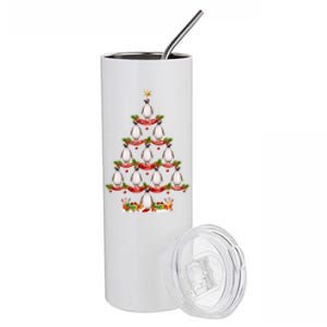 Xmas Holiday Santa Adelie Penguin Christmas Tree Gift Stainless Steel Tumbler