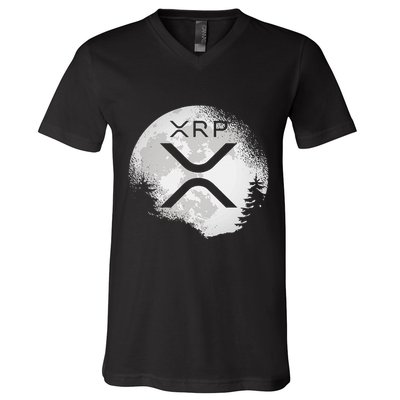 Xrp Hodl To The Moon Crypto V-Neck T-Shirt