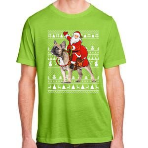 Xmas Holiday Ugly Santa Riding French Bulldog Christmas Gift Adult ChromaSoft Performance T-Shirt