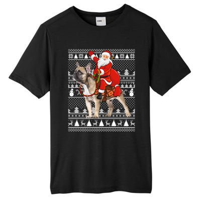 Xmas Holiday Ugly Santa Riding French Bulldog Christmas Gift Tall Fusion ChromaSoft Performance T-Shirt