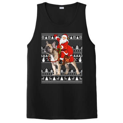 Xmas Holiday Ugly Santa Riding French Bulldog Christmas Gift PosiCharge Competitor Tank