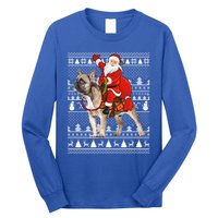 Xmas Holiday Ugly Santa Riding French Bulldog Christmas Gift Long Sleeve Shirt