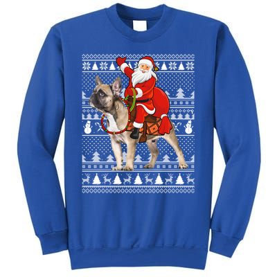 Xmas Holiday Ugly Santa Riding French Bulldog Christmas Gift Sweatshirt