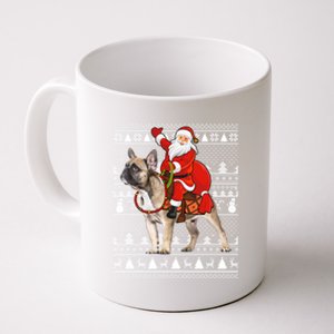 Xmas Holiday Ugly Santa Riding French Bulldog Christmas Gift Coffee Mug