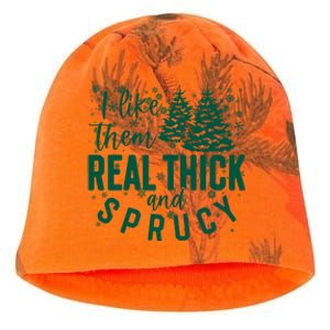 Xmas I Like Them Real Thick And Sprucy Funny Christmas Tree Gift Kati - Camo Knit Beanie