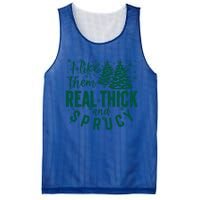 Xmas I Like Them Real Thick And Sprucy Funny Christmas Tree Gift Mesh Reversible Basketball Jersey Tank