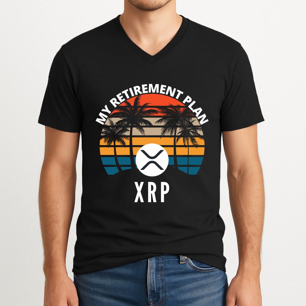XRP Is My Retirement Plan XRP Ripple Logo XRP Cryptocurrency V-Neck T-Shirt