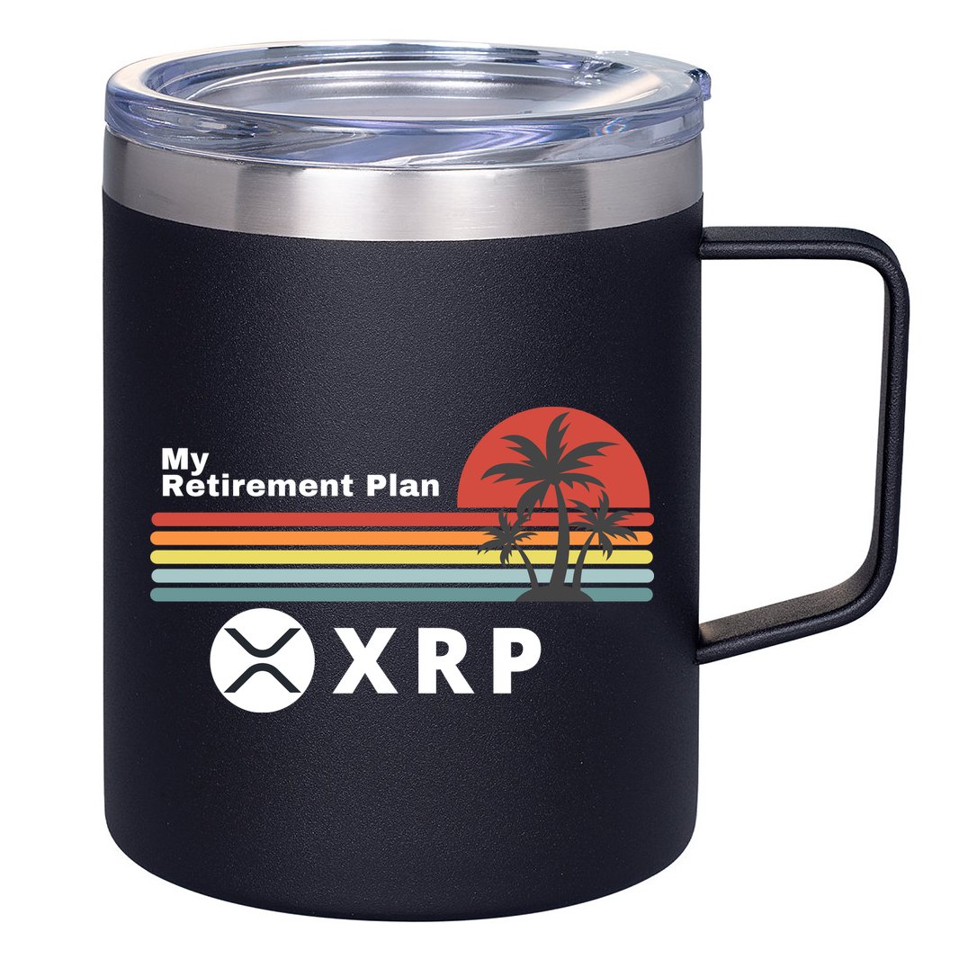 XRP Is My Retirement Plan, XRP Ripple Logo, Cryptocurrency 12oz Stainless Steel Coffee Mug