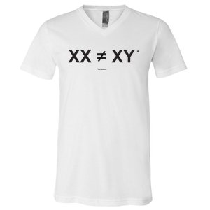 XX Is Not The Same As XY Science (Genetics Chromasome) (C) V-Neck T-Shirt