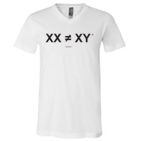 XX Is Not The Same As XY Science (Genetics Chromasome) (C) V-Neck T-Shirt