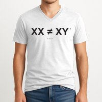 XX Is Not The Same As XY Science (Genetics Chromasome) (C) V-Neck T-Shirt