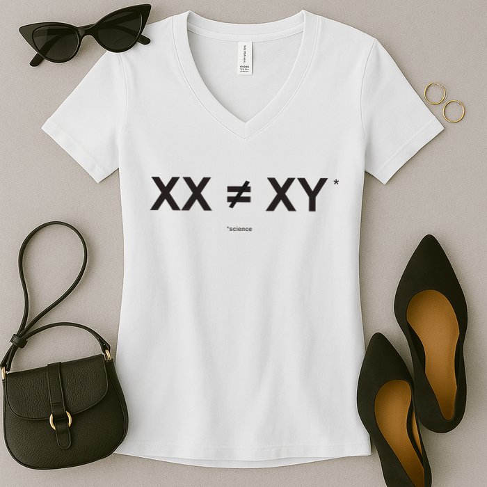 XX Is Not The Same As XY Science (Genetics Chromasome) (C) Women's V-Neck T-Shirt