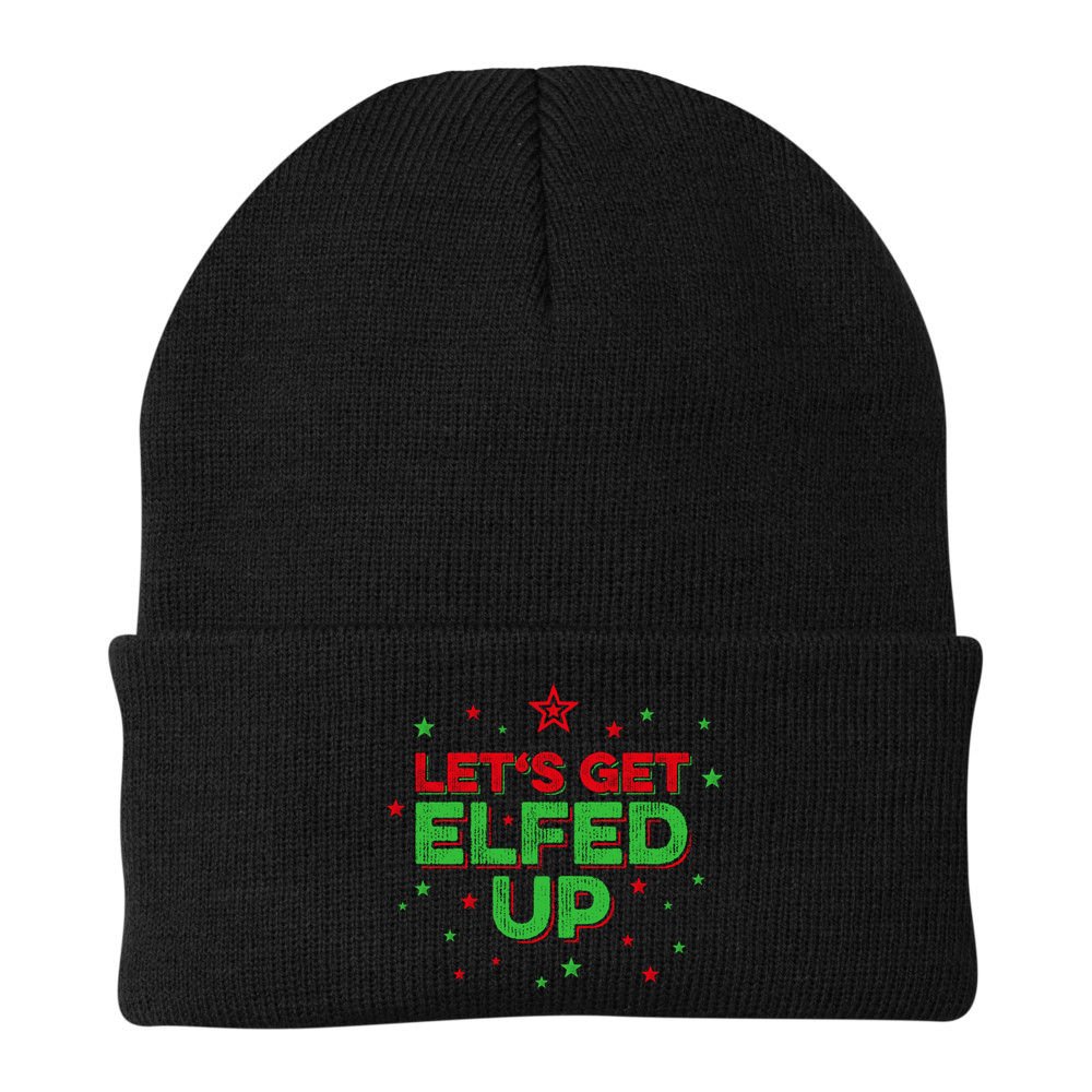 Xmas Ing Team Christmas Party Squad Meaningful Gift Lets Get Elfed Up Gift Beanie