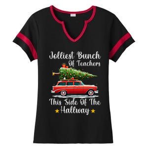 Xmas Jolliest Bunch Of Teachers This Side Of The Hallway Ladies Halftime Notch Neck Tee