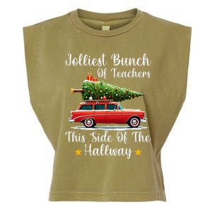 Xmas Jolliest Bunch Of Teachers This Side Of The Hallway Garment-Dyed Women's Muscle Tee