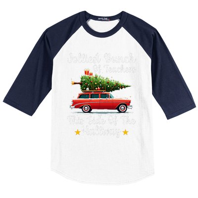 Xmas Jolliest Bunch Of Teachers This Side Of The Hallway Baseball Sleeve Shirt