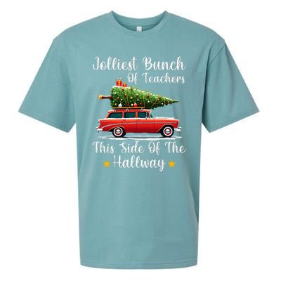 Xmas Jolliest Bunch Of Teachers This Side Of The Hallway Sueded Cloud Jersey T-Shirt