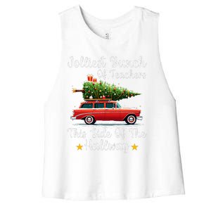 Xmas Jolliest Bunch Of Teachers This Side Of The Hallway Women's Racerback Cropped Tank