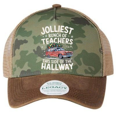 Xmas Jolliest Bunch Of Teachers This Side Of The Hallway Legacy Tie Dye Trucker Hat