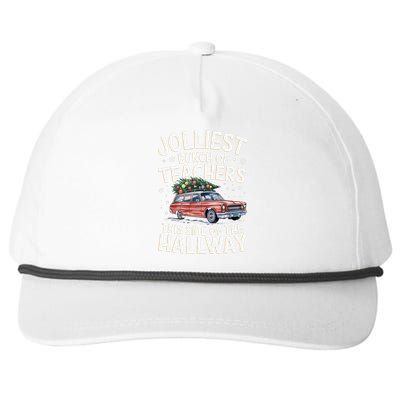 Xmas Jolliest Bunch Of Teachers This Side Of The Hallway Snapback Five-Panel Rope Hat