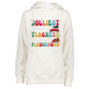 Xmas Jolliest Bunch Of Teachers This Side Of The Playground Womens Funnel Neck Pullover Hood