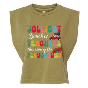 Xmas Jolliest Bunch Of Teachers This Side Of The Playground Garment-Dyed Women's Muscle Tee