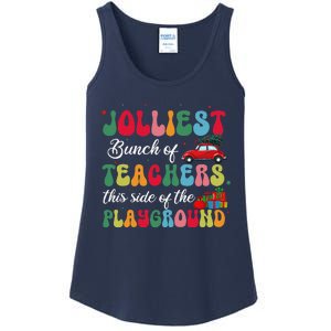 Xmas Jolliest Bunch Of Teachers This Side Of The Playground Ladies Essential Tank