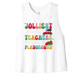 Xmas Jolliest Bunch Of Teachers This Side Of The Playground Women's Racerback Cropped Tank