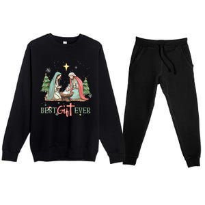 Xmas Jesus Christian Xmas Gift Merry Christmas Costume Premium Crewneck Sweatsuit Set