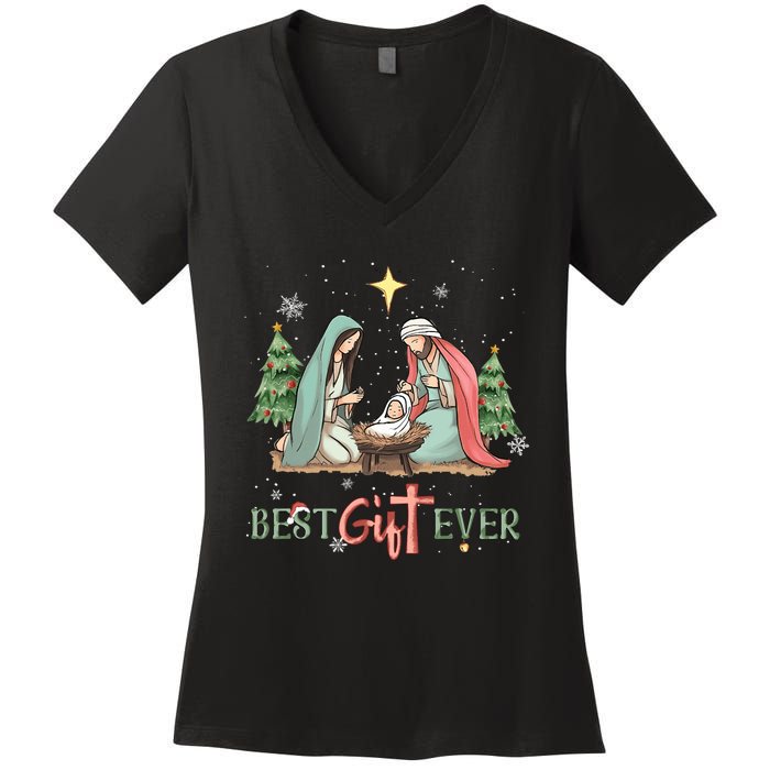 Xmas Jesus Christian Xmas Gift Merry Christmas Costume Women's V-Neck T-Shirt