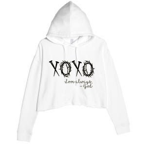 Xoxo Love Always God Crop Fleece Hoodie