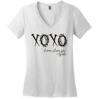 Xoxo Love Always God Women's V-Neck T-Shirt