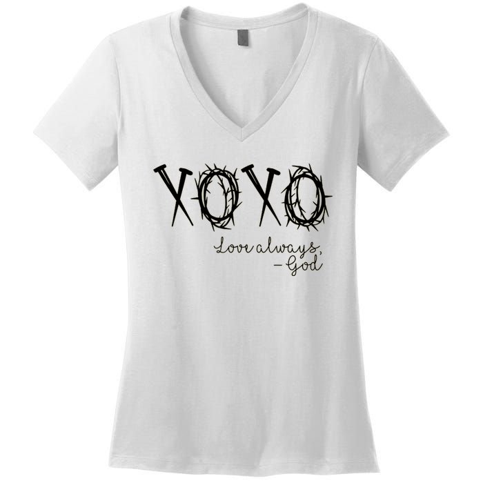 Xoxo Love Always God Women's V-Neck T-Shirt