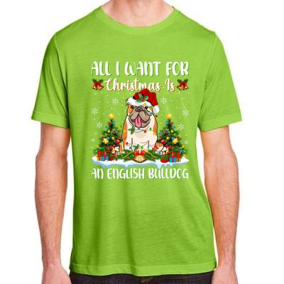 Xmas Lighting All I Want For Christmas Is A English Bulldog Gift Adult ChromaSoft Performance T-Shirt