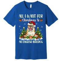 Xmas Lighting All I Want For Christmas Is A English Bulldog Gift Premium T-Shirt