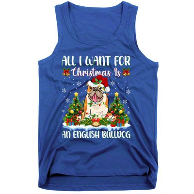 Xmas Lighting All I Want For Christmas Is A English Bulldog Gift Tank Top