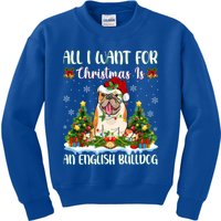 Xmas Lighting All I Want For Christmas Is A English Bulldog Gift Kids Sweatshirt