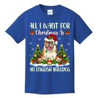 Xmas Lighting All I Want For Christmas Is A English Bulldog Gift Kids T-Shirt